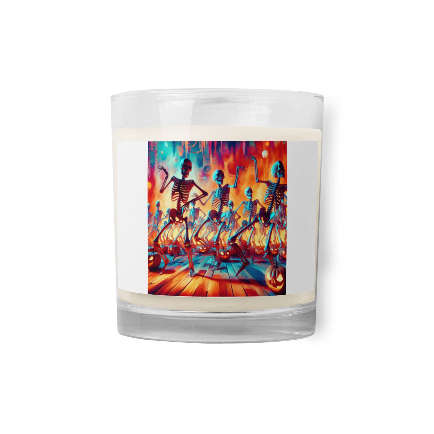 Love Joy Dancing Skeletons Glass Jar Soy Wax Candle