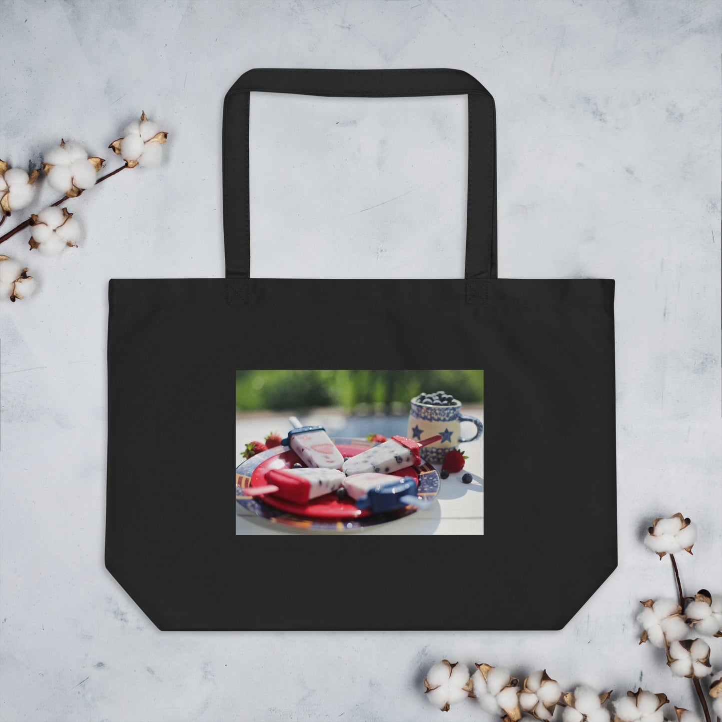 Love Joy Bestseller Festive Berries Large Organic Tote Bag