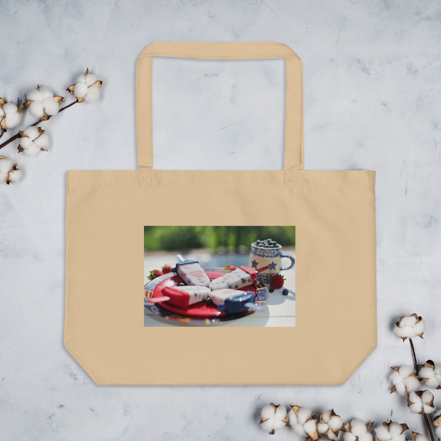 Love Joy Bestseller Festive Berries Large Organic Tote Bag