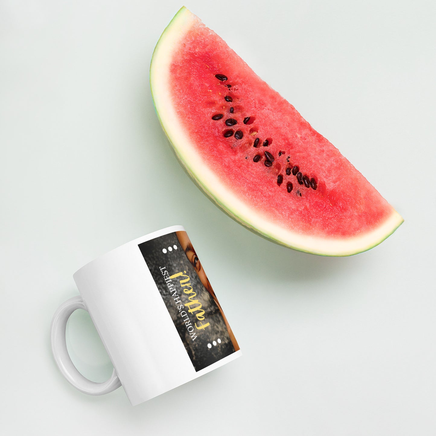Love Joy Bestseller World's Happiest Father White Glossy Mug