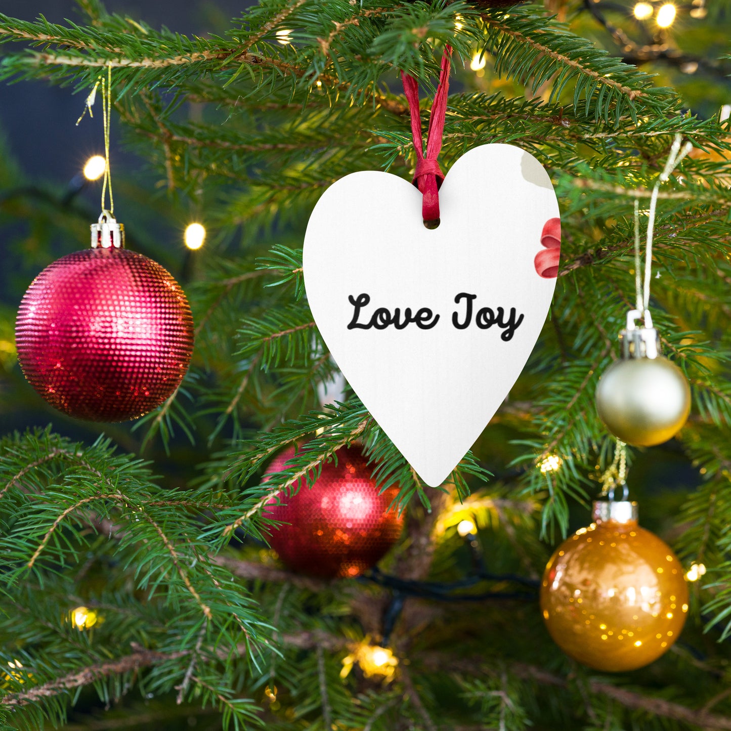 Love Joy Tis The Season Wooden Ornaments