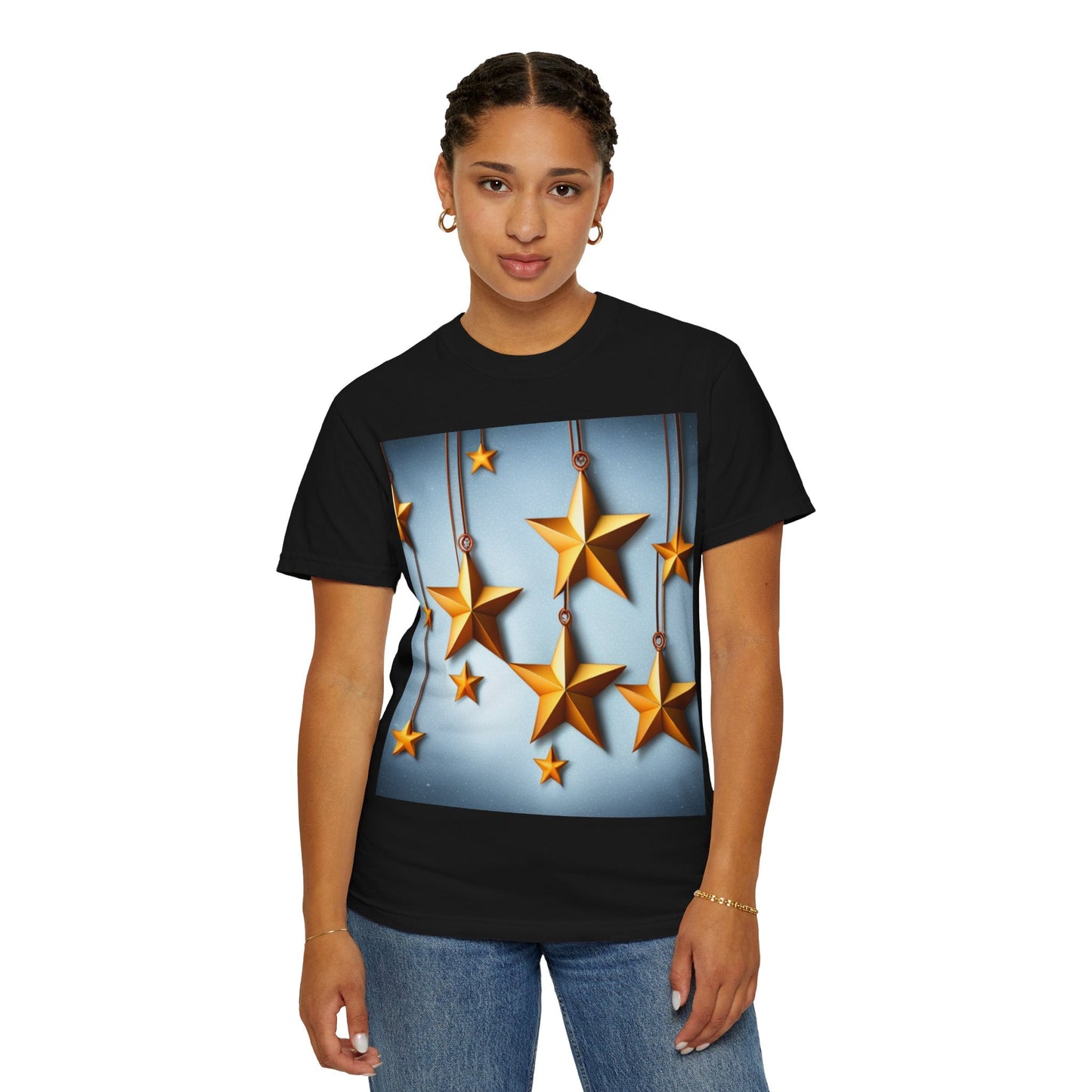 Best Seller Beautiful Golden Stars Unisex Garment-Dyed T-shirt