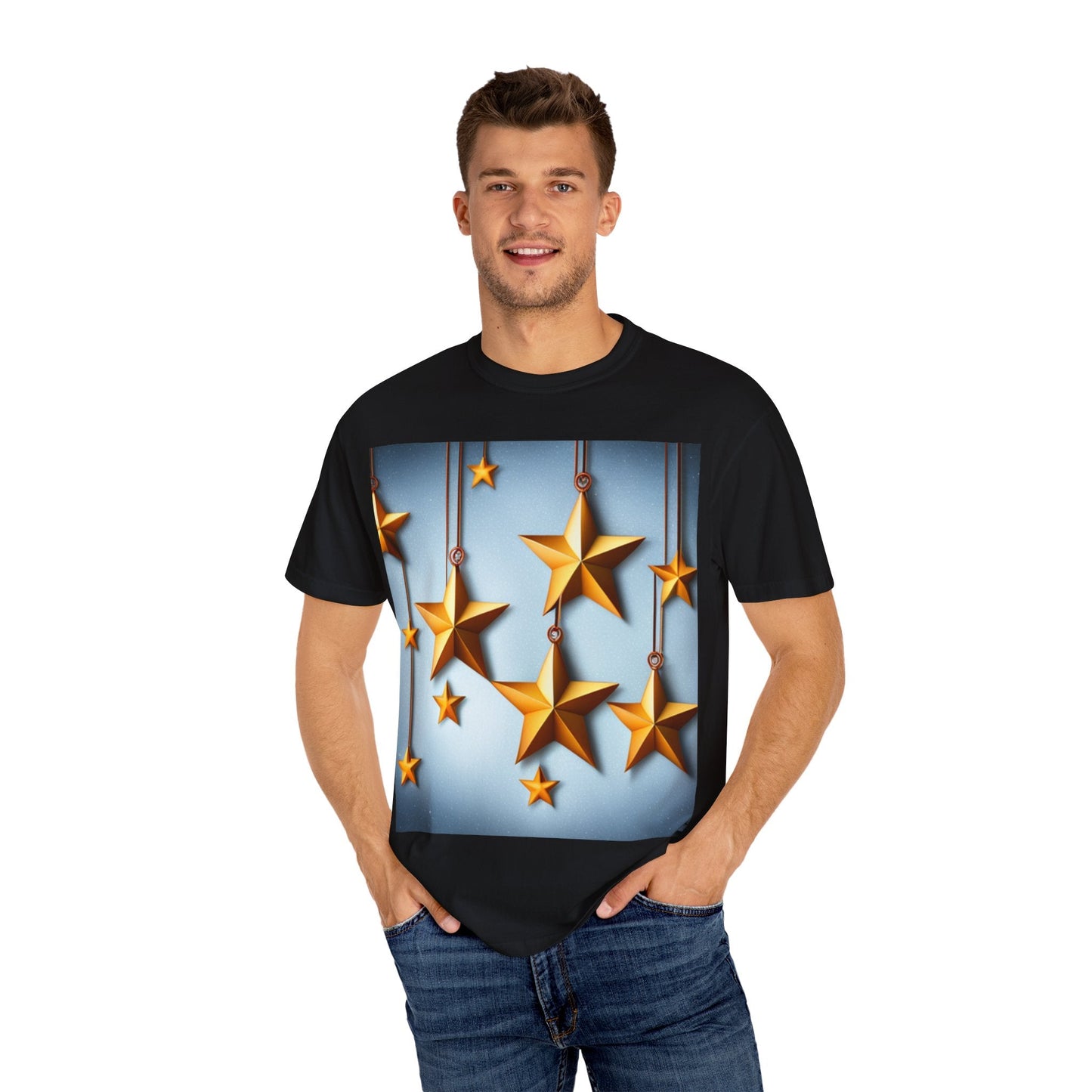 Best Seller Beautiful Golden Stars Unisex Garment-Dyed T-shirt