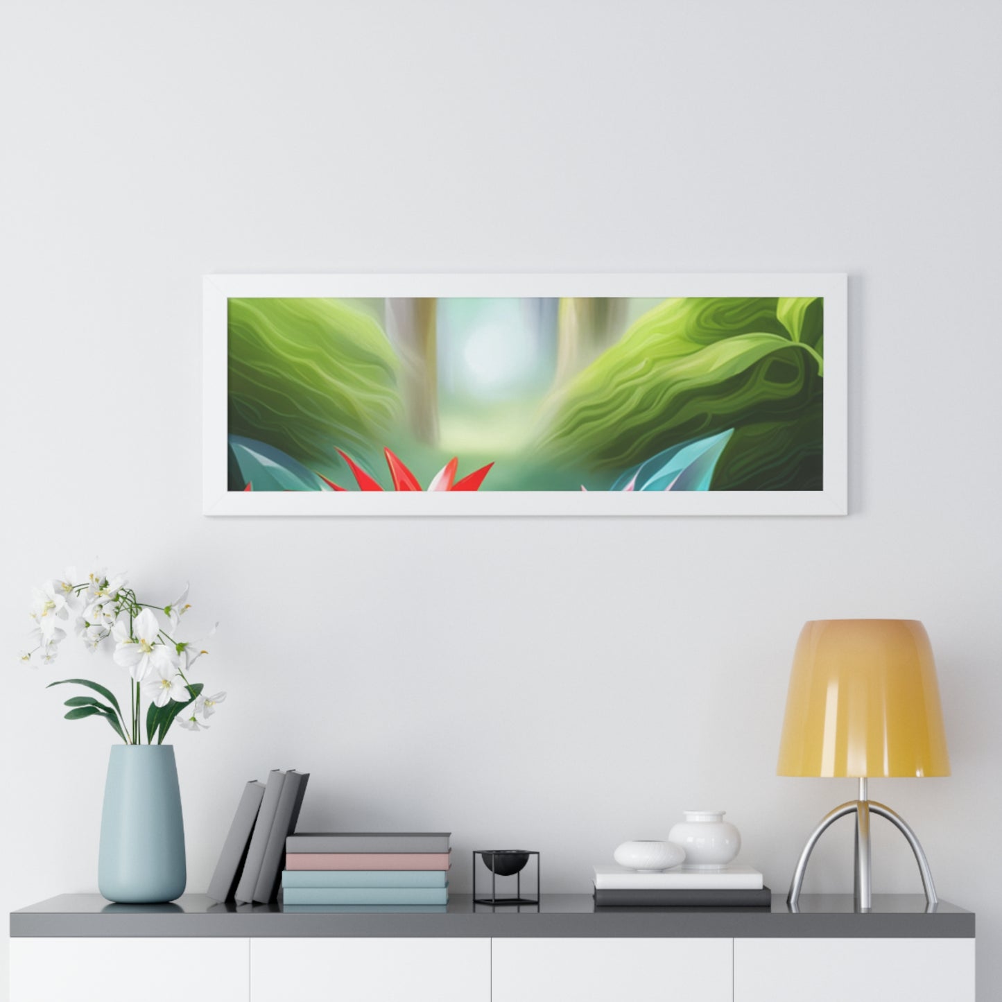 Love Joy Red Bromeliad Beauty Framed Horizontal Poster