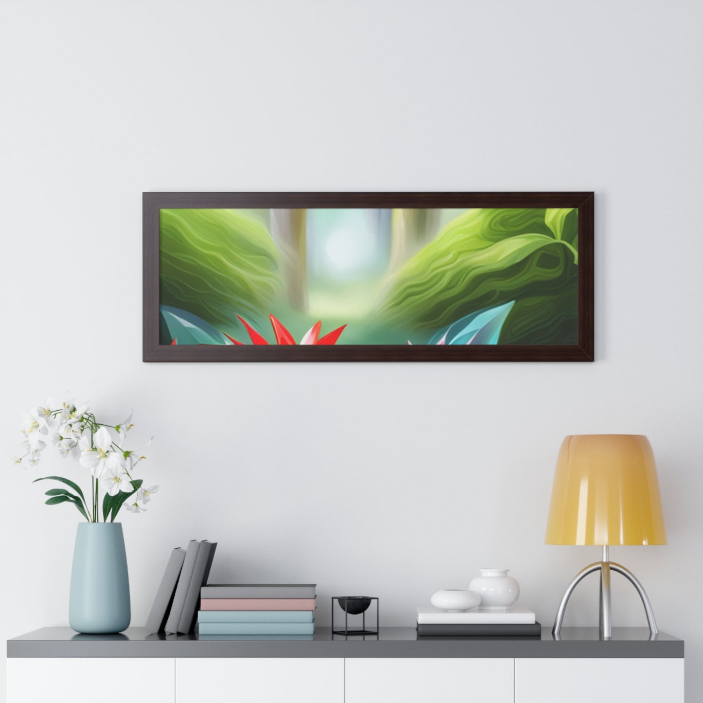 Love Joy Red Bromeliad Beauty Framed Horizontal Poster