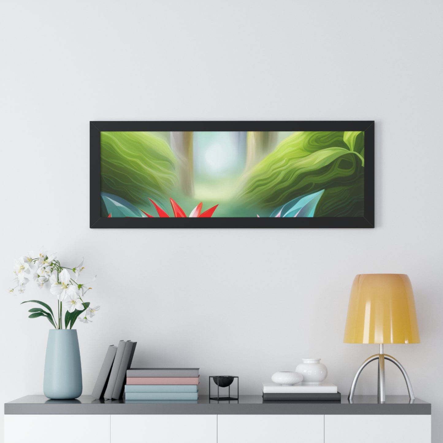 Love Joy Red Bromeliad Beauty Framed Horizontal Poster