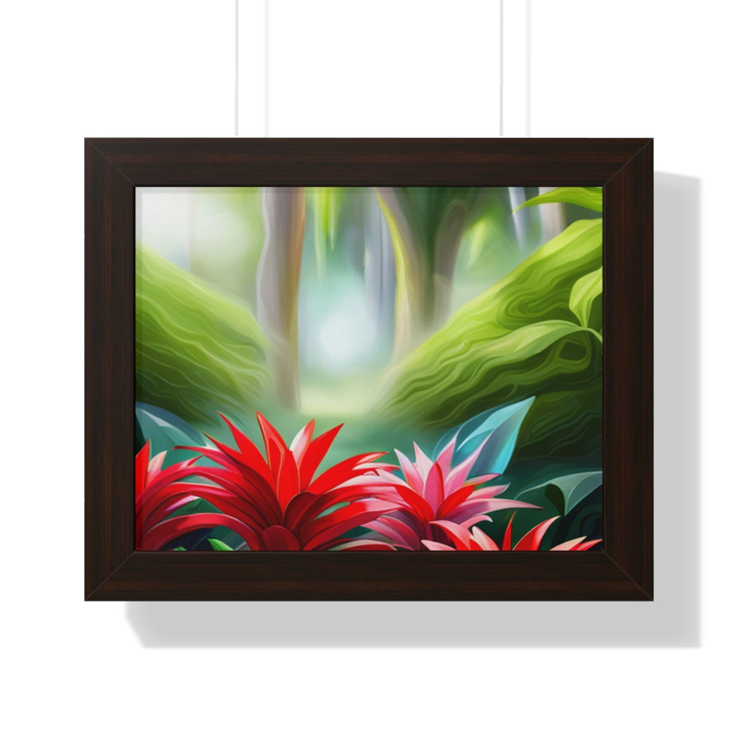 Love Joy Red Bromeliad Beauty Framed Horizontal Poster