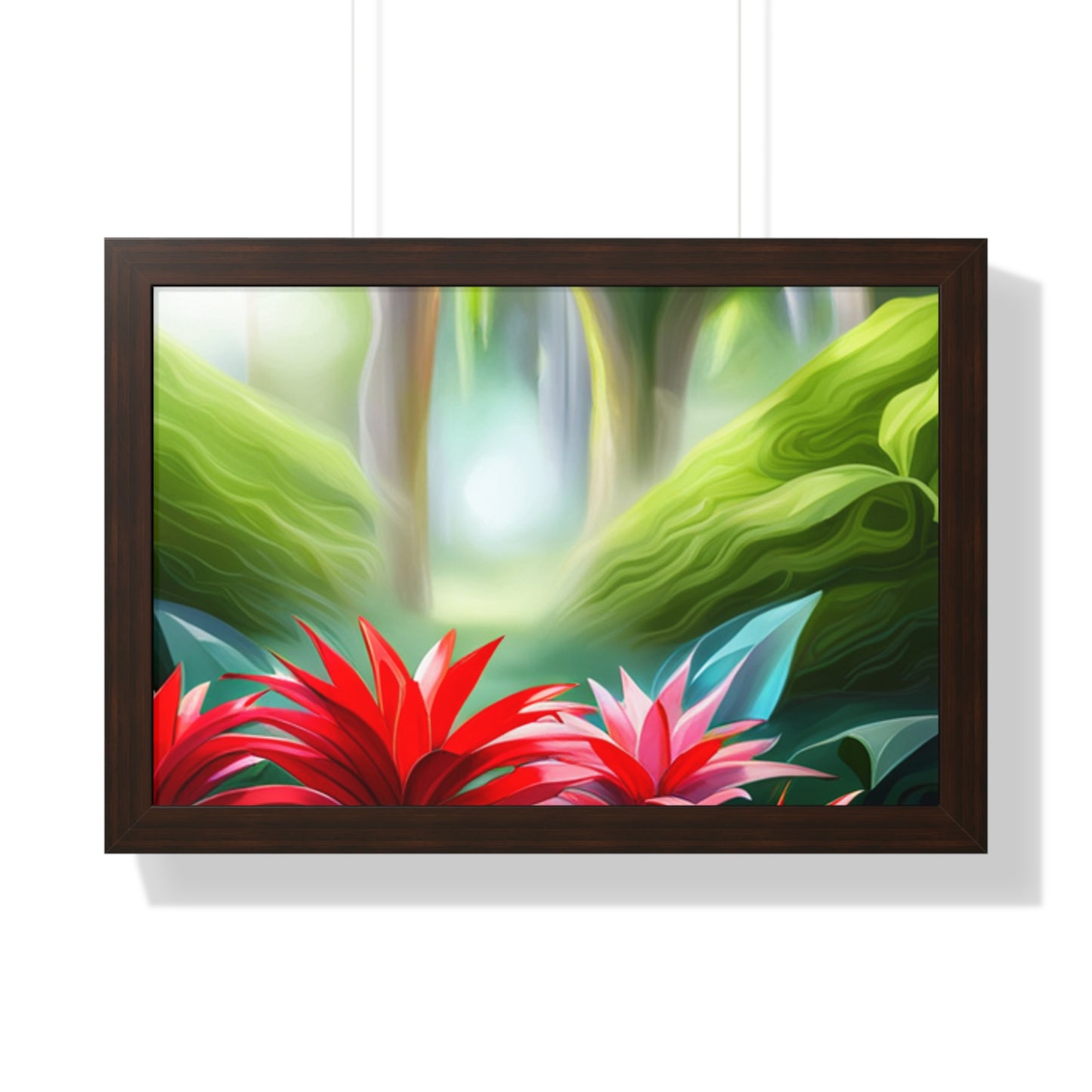 Love Joy Red Bromeliad Beauty Framed Horizontal Poster