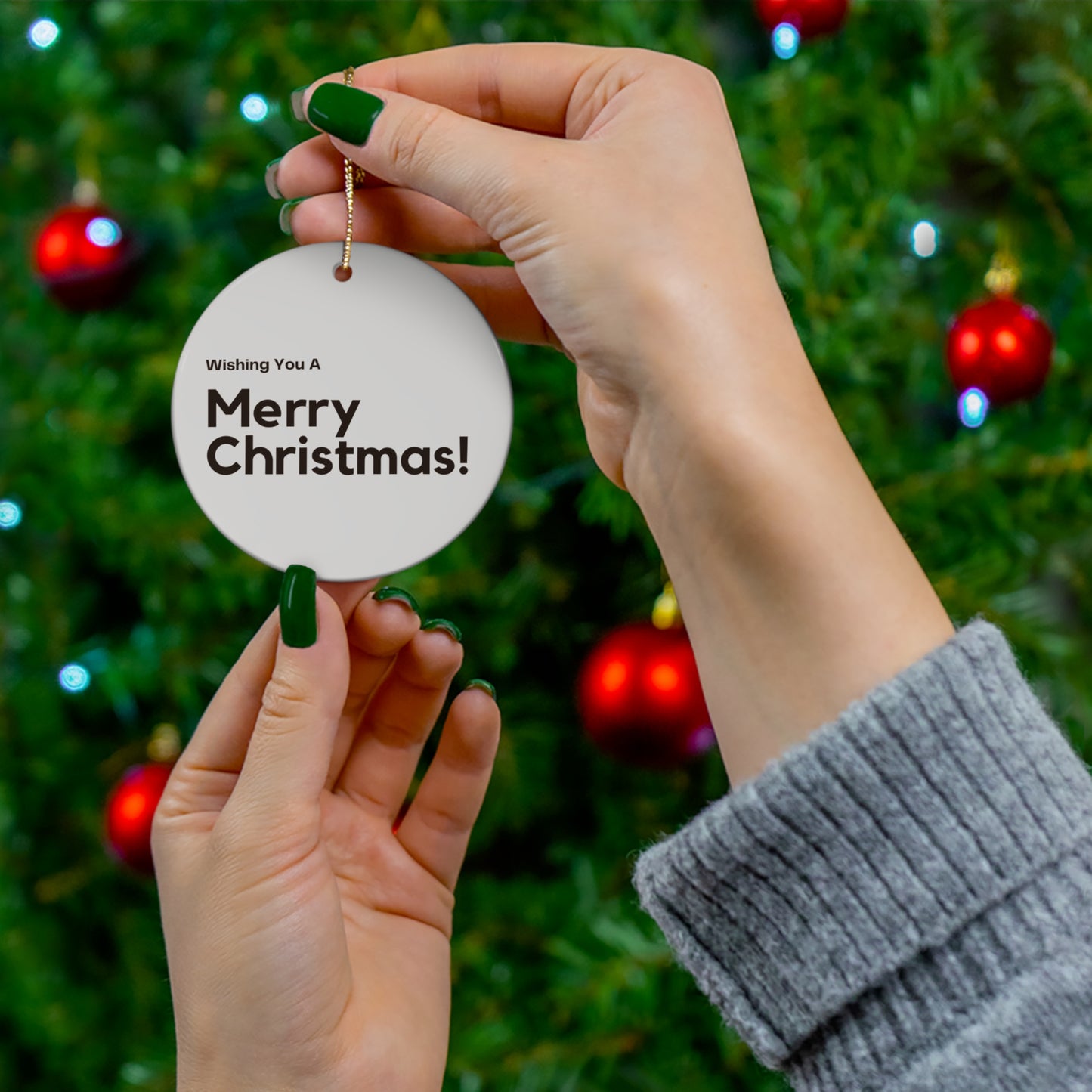Love Joy Merry Christmas Ceramic Ornament, 4 Shapes