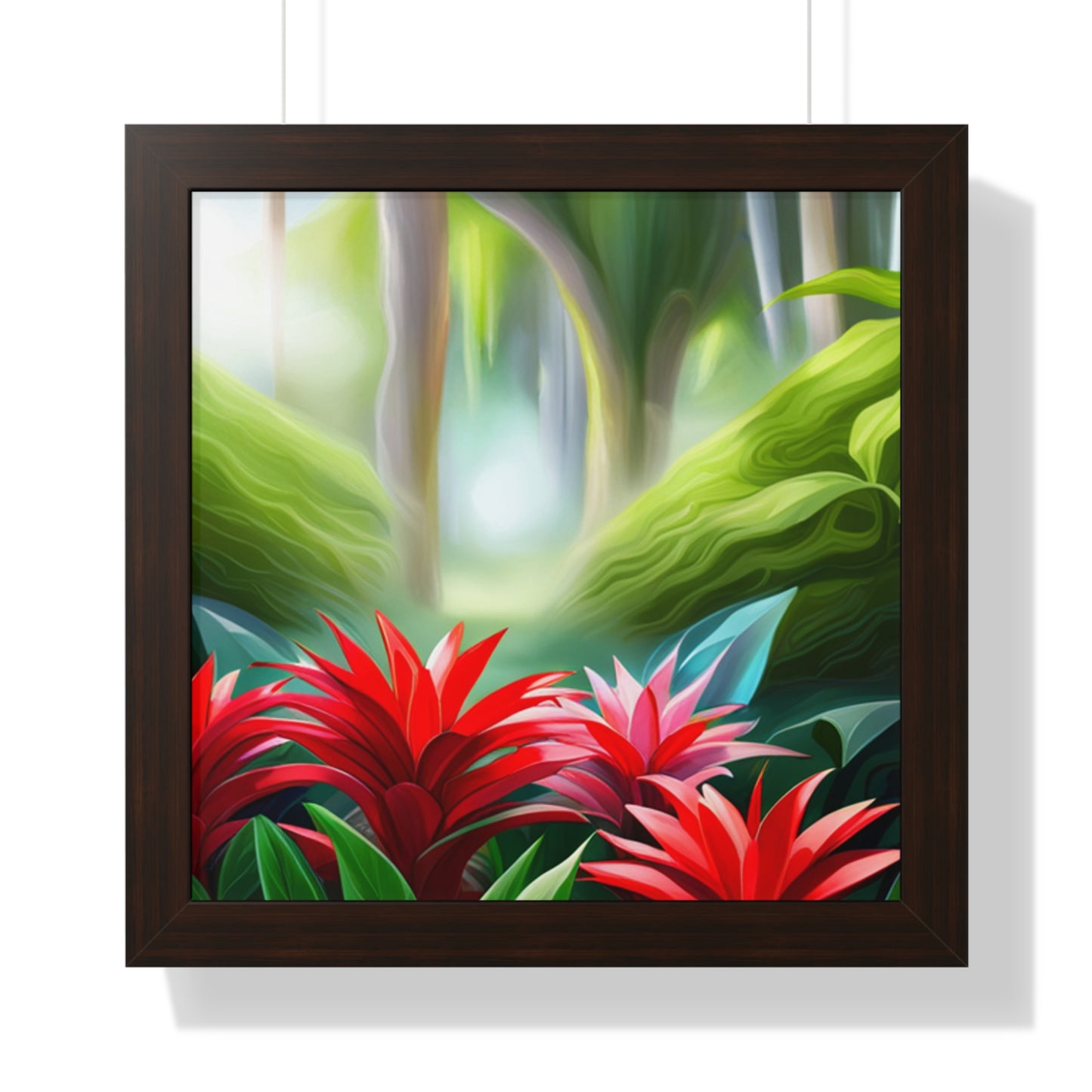 Love Joy Red Bromeliad Beauty Framed Horizontal Poster