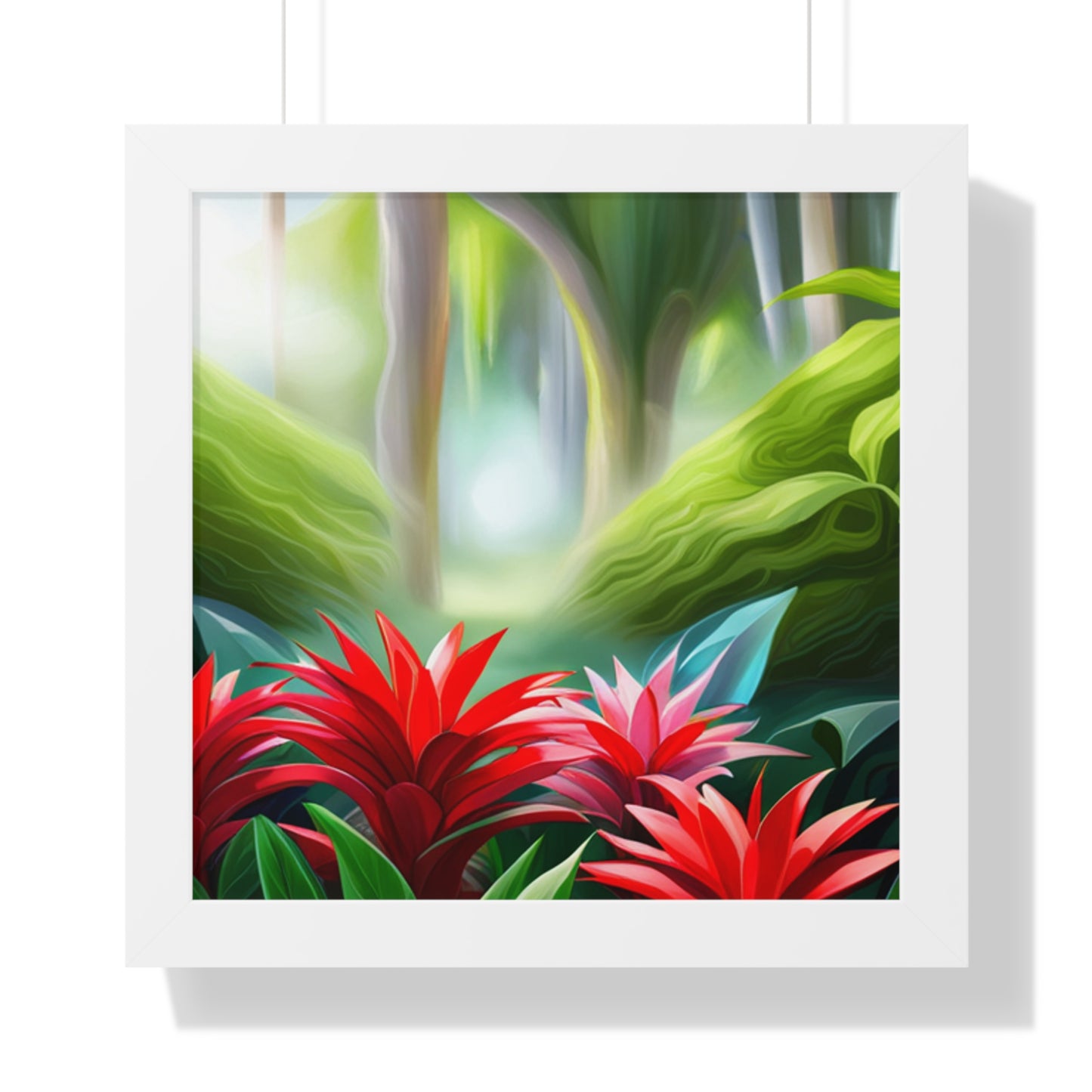 Love Joy Red Bromeliad Beauty Framed Horizontal Poster