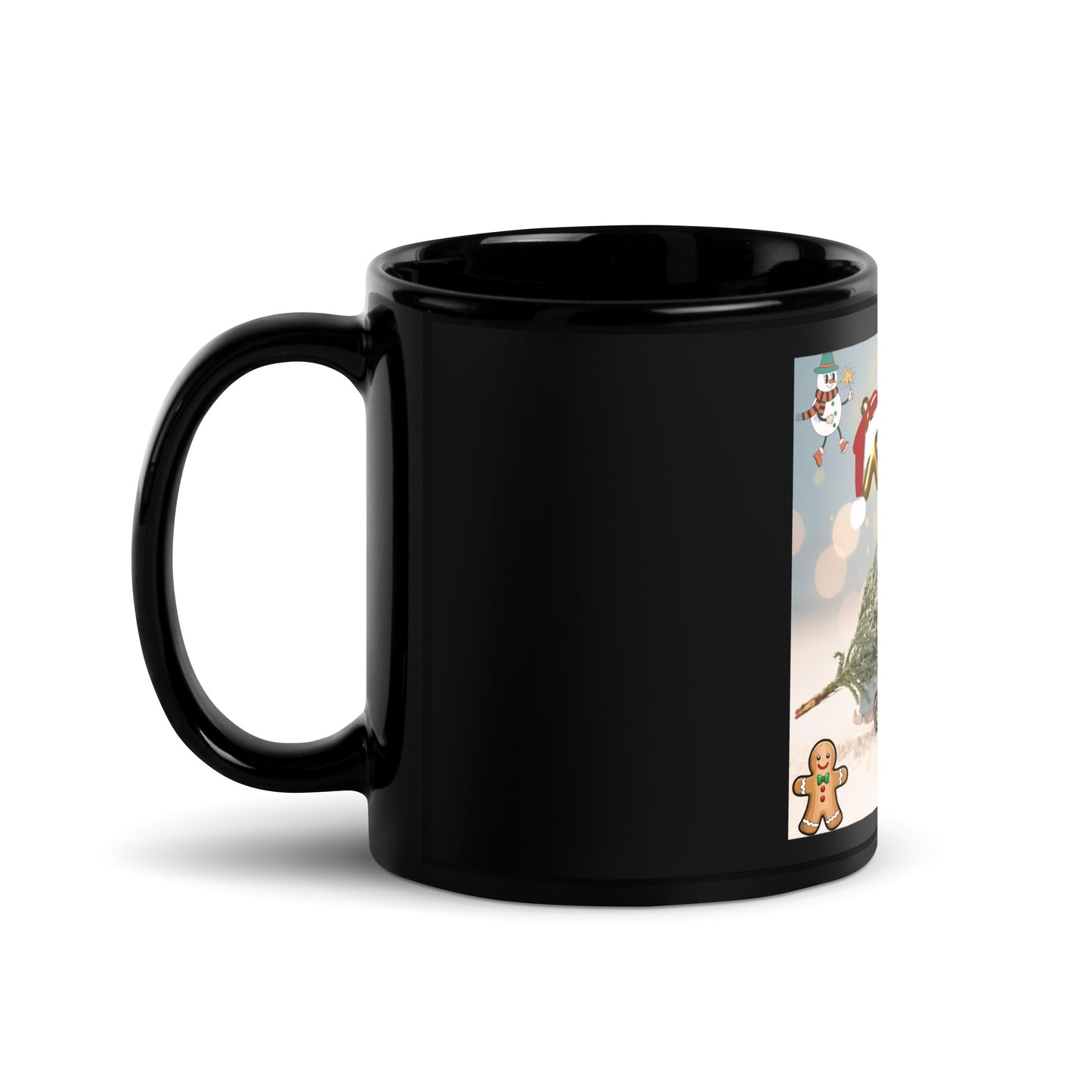 Love Joy Xmas Mood Black Glossy Mug