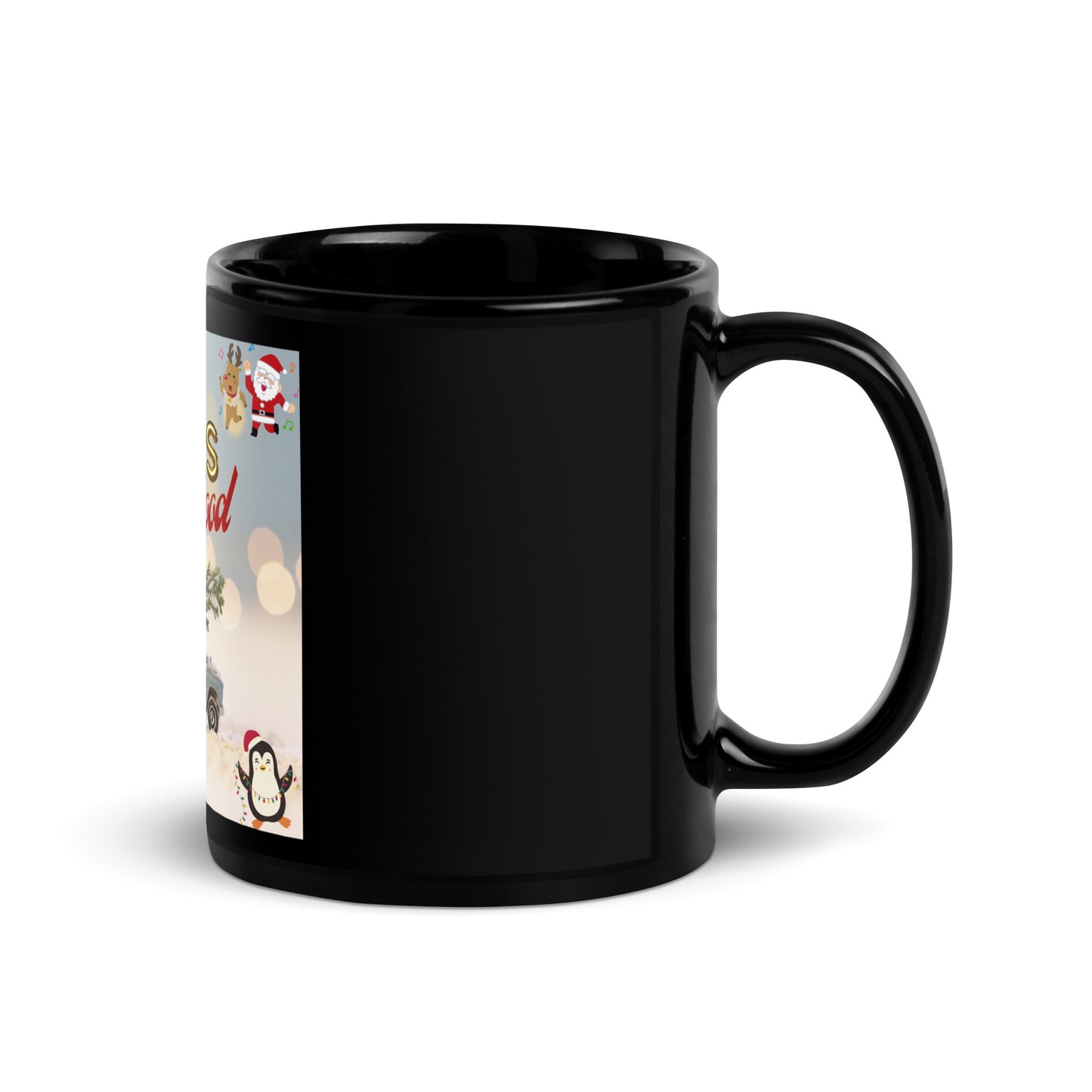 Love Joy Xmas Mood Black Glossy Mug