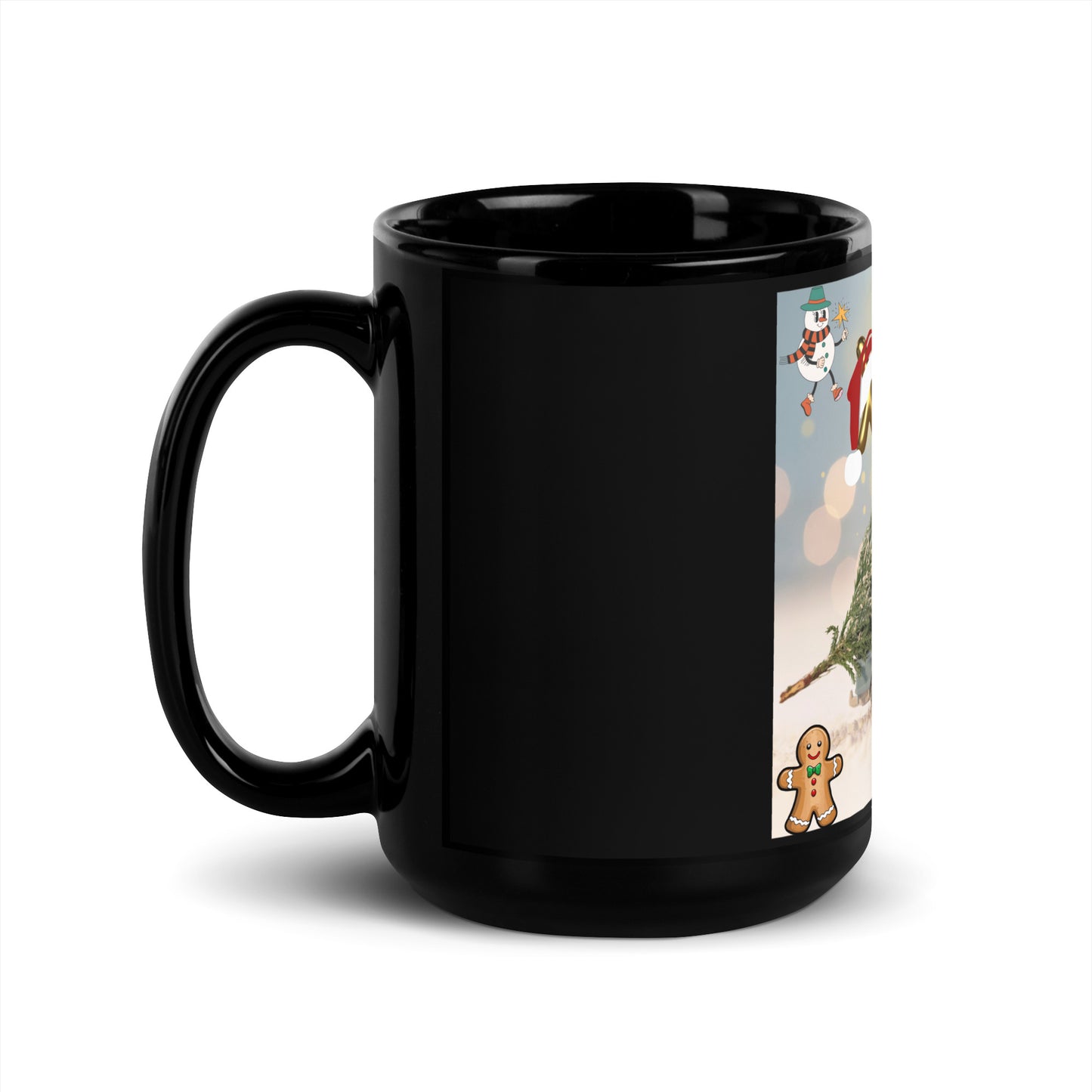 Love Joy Xmas Mood Black Glossy Mug