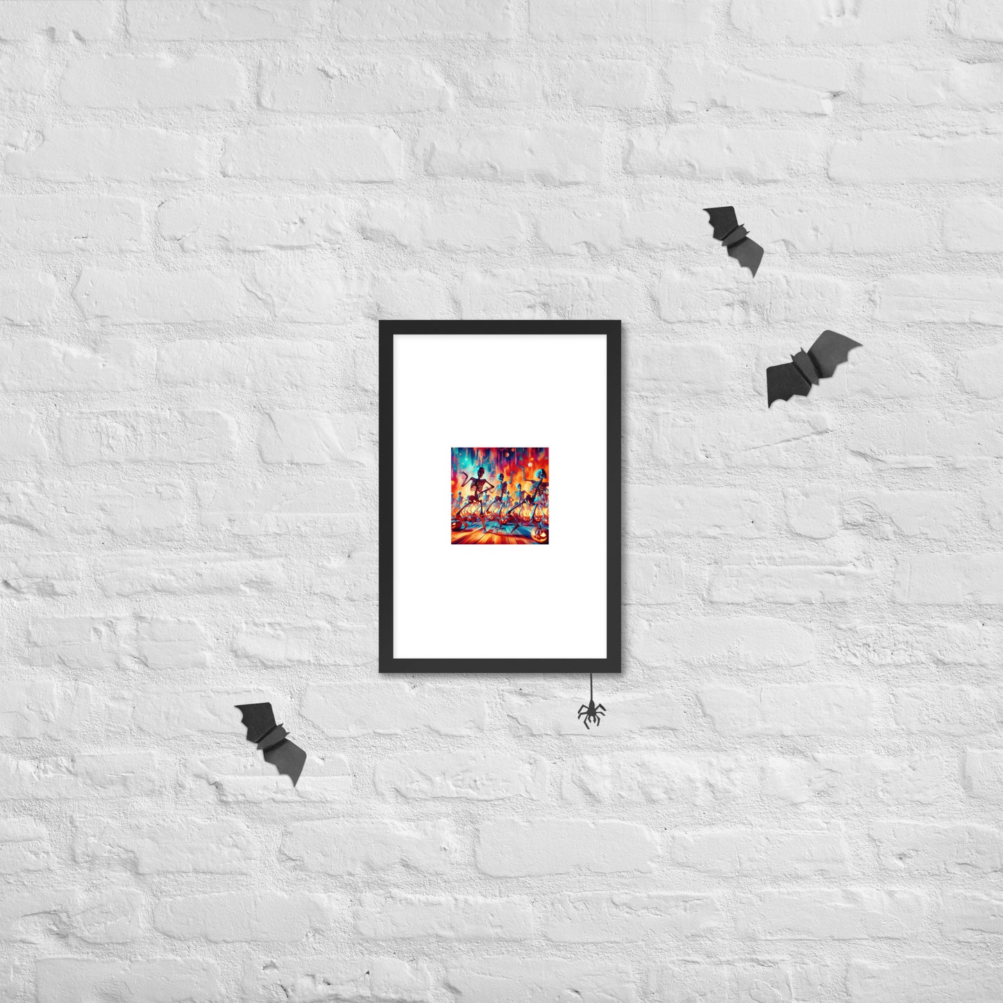 Love Joy Halloween Dancing Skeletons Framed Poster