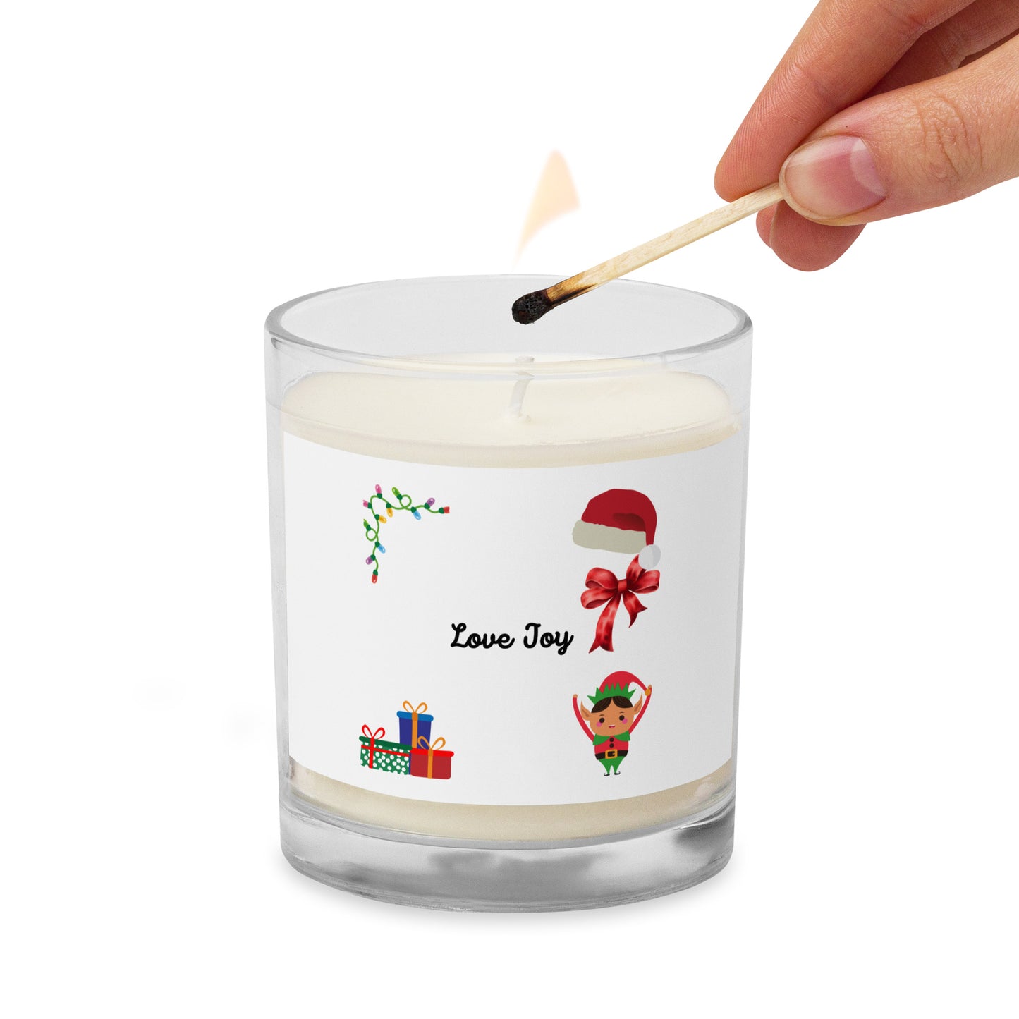 Love Joy Tis The Season Glass Jar Soy Wax Candle