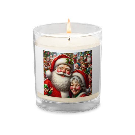 Love Joy Happy Mr And Mrs Claus Glass Jar Soy Wax Candle