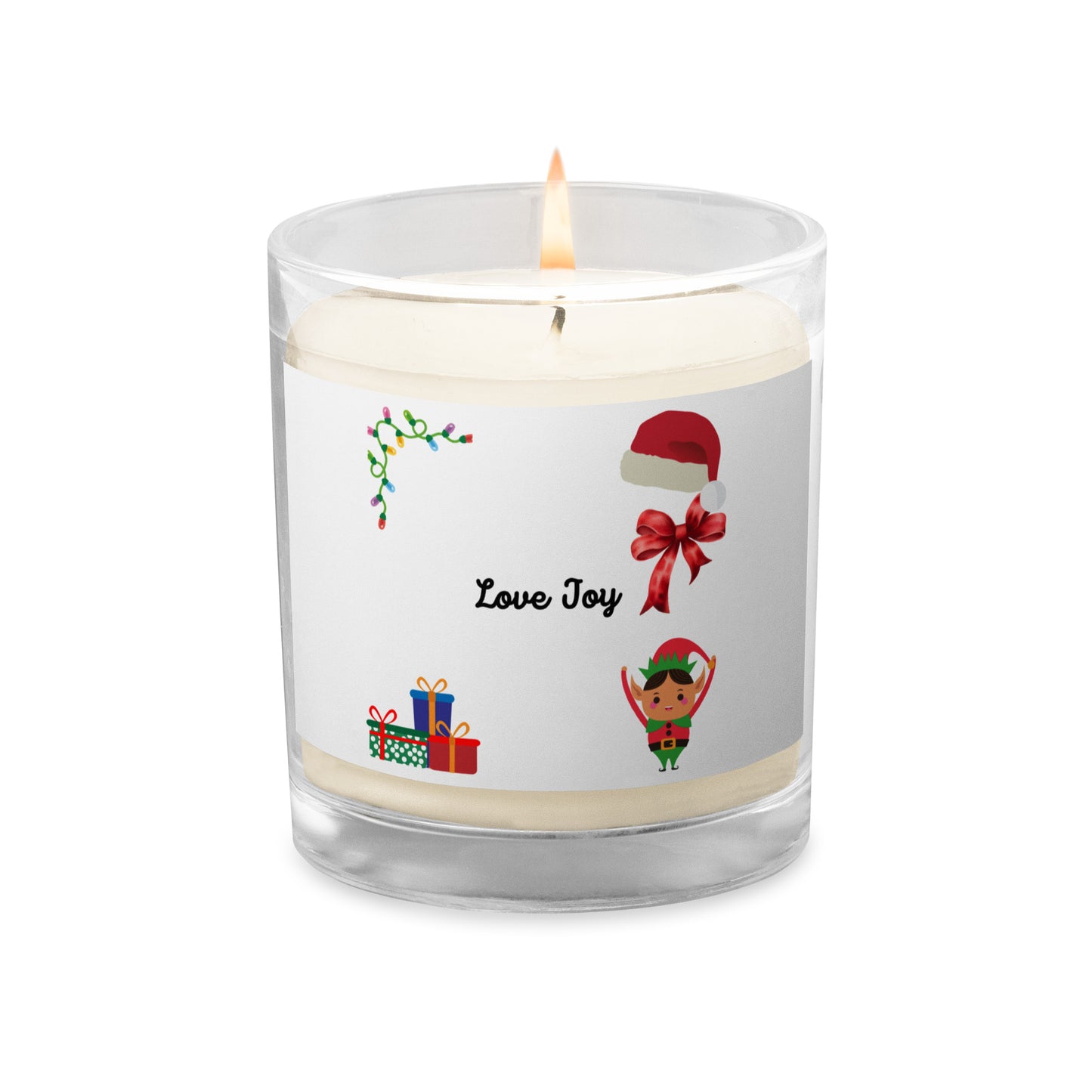 Love Joy Tis The Season Glass Jar Soy Wax Candle