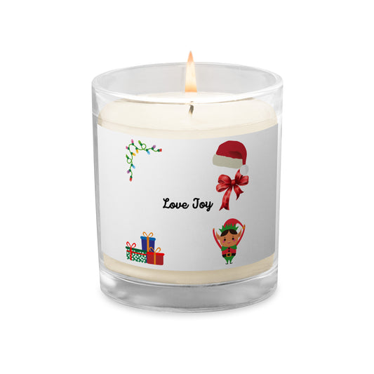 Love Joy Tis The Season Glass Jar Soy Wax Candle