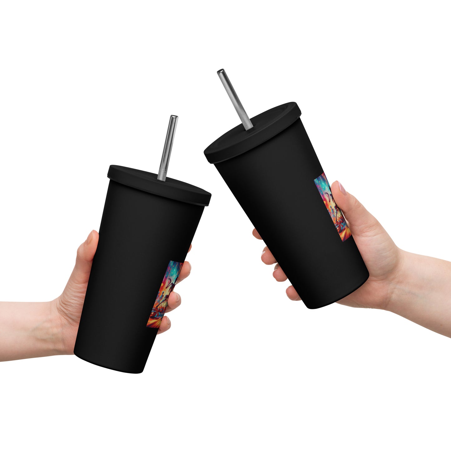 Love Joy Dancing Skeletons Insulated Tumbler With A Straw