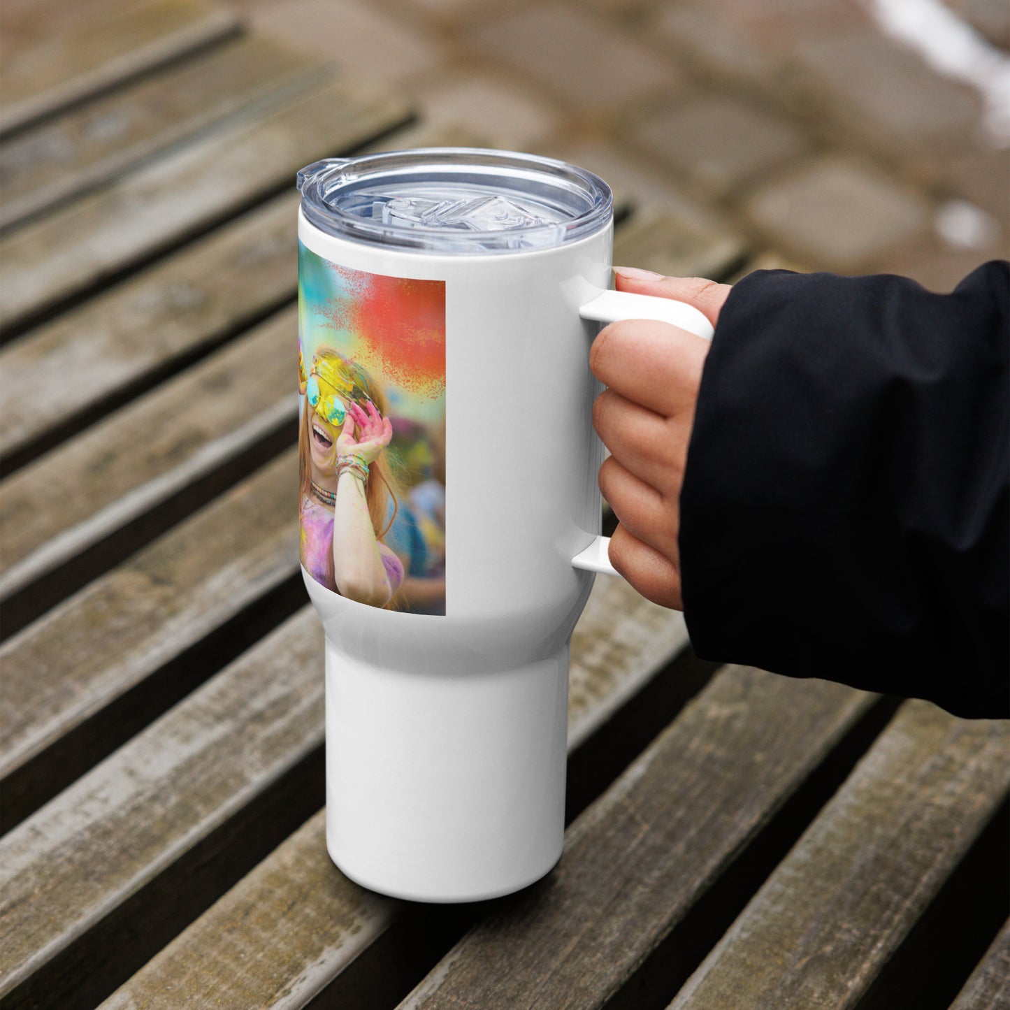 Love Joy Bestseller Celebration Travel Mug With A Handle