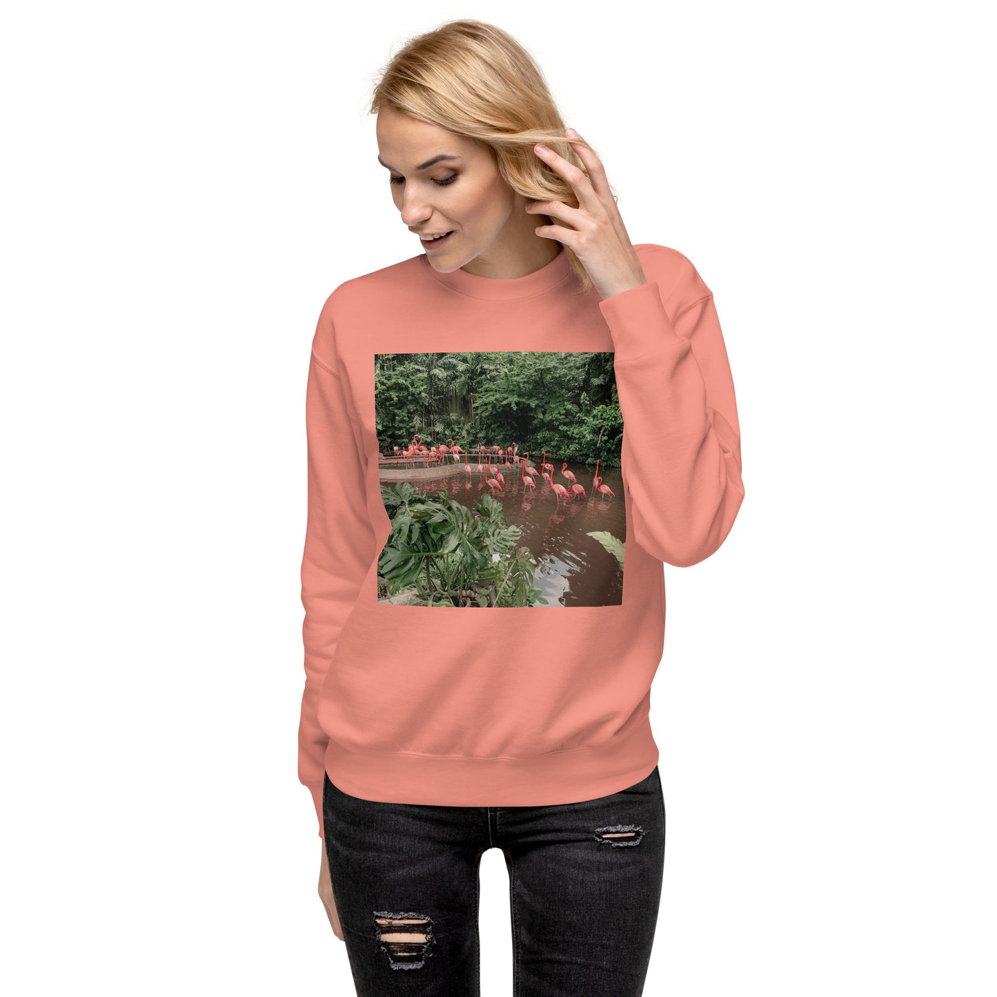 Love Joy Unisex Refreshing Flamingos Loves Premium Sweatshirt