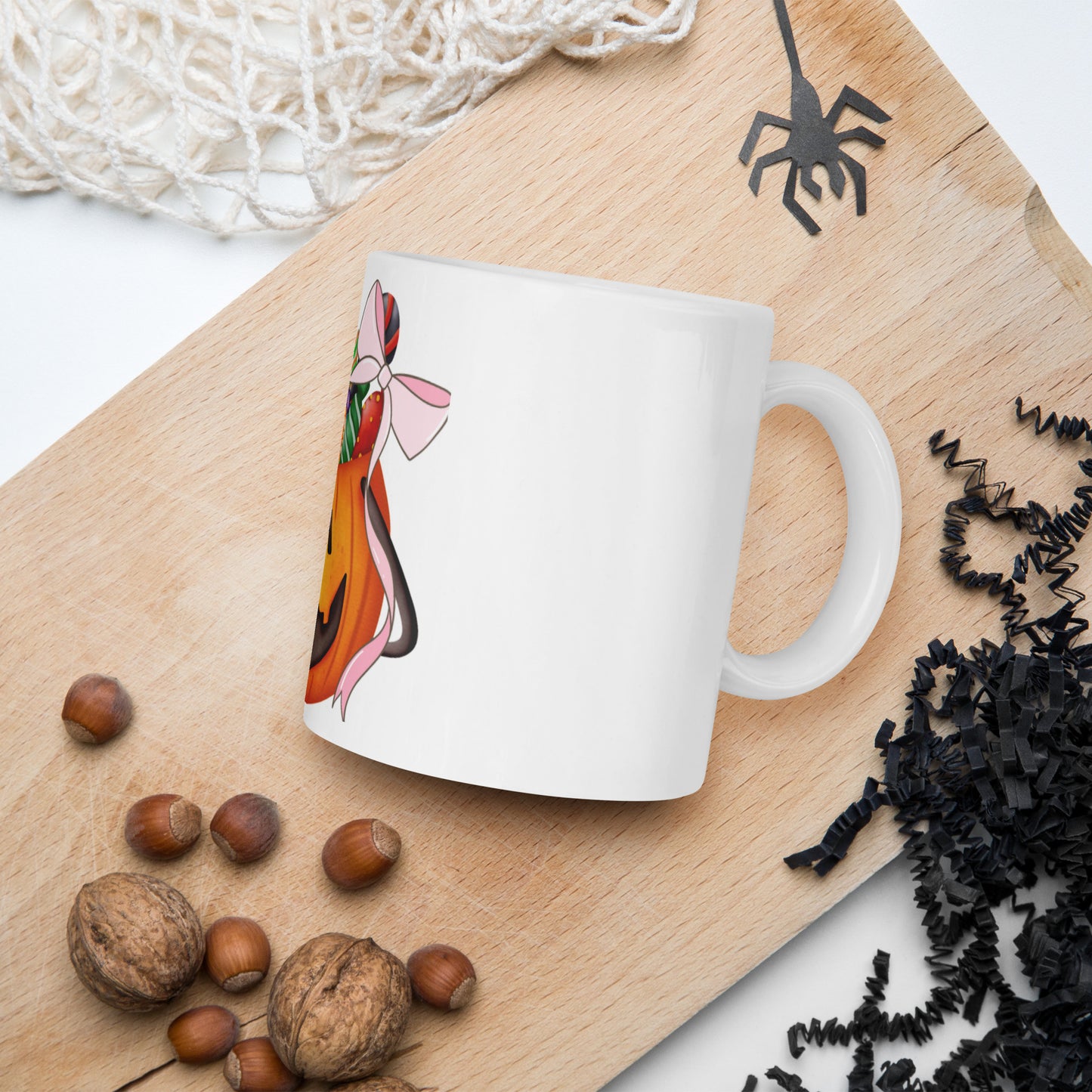 Love Joy Sweet Halloween White Glossy Mug