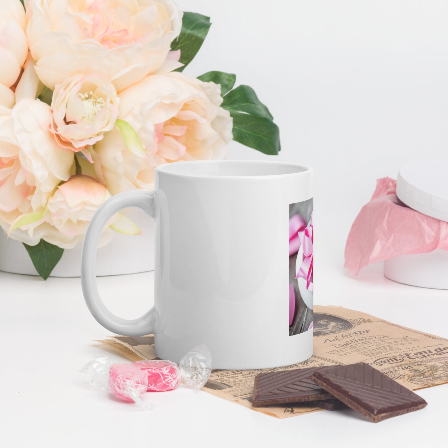 Love Joy Coquette White Glossy Mug