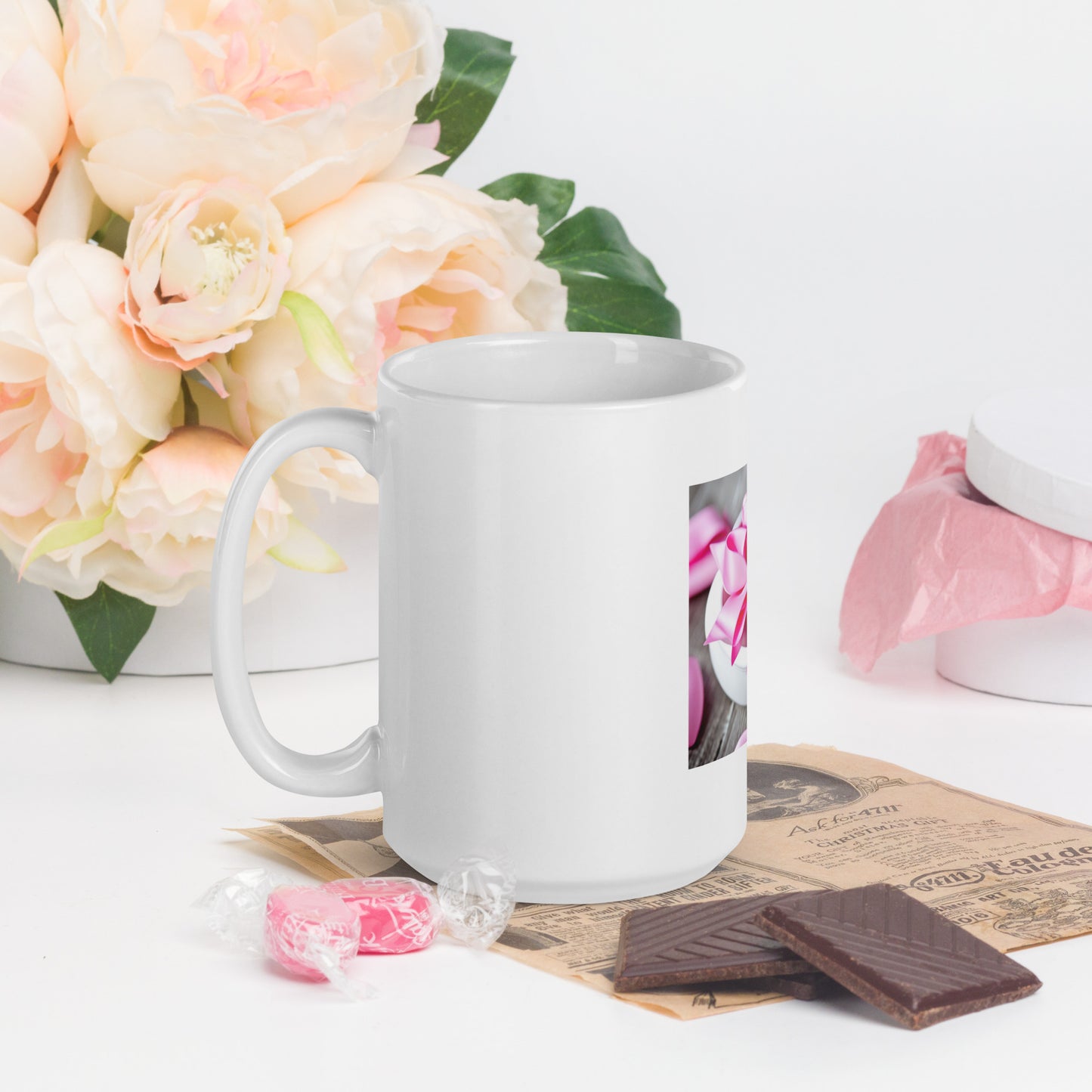 Love Joy Coquette White Glossy Mug