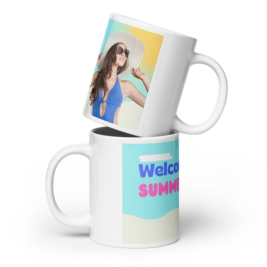 Love Joy Bestseller Welcome Summer White Glossy Mug