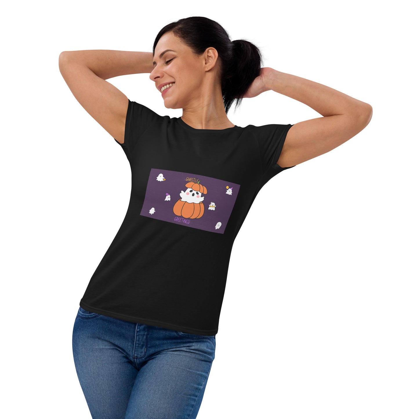 Love Joy Bestseller Women's Ghostly Greetings Short Sleeve T-shirt