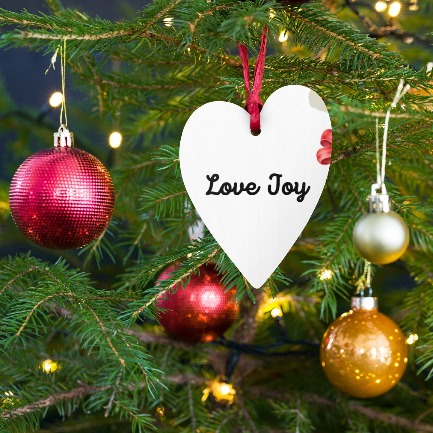 Love Joy Tis The Season Wooden Ornaments