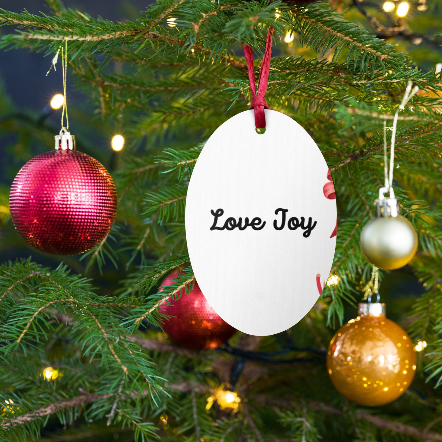 Love Joy Tis The Season Wooden Ornaments