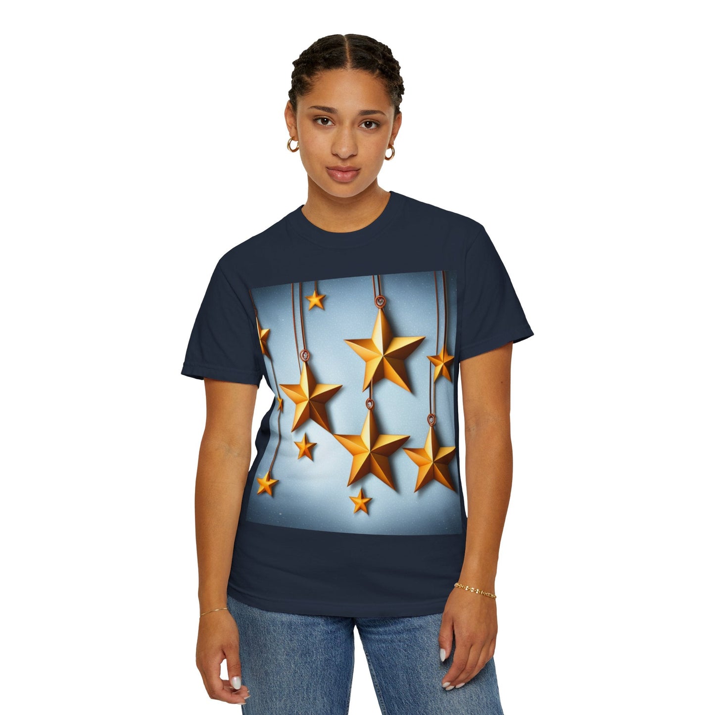 Best Seller Beautiful Golden Stars Unisex Garment-Dyed T-shirt