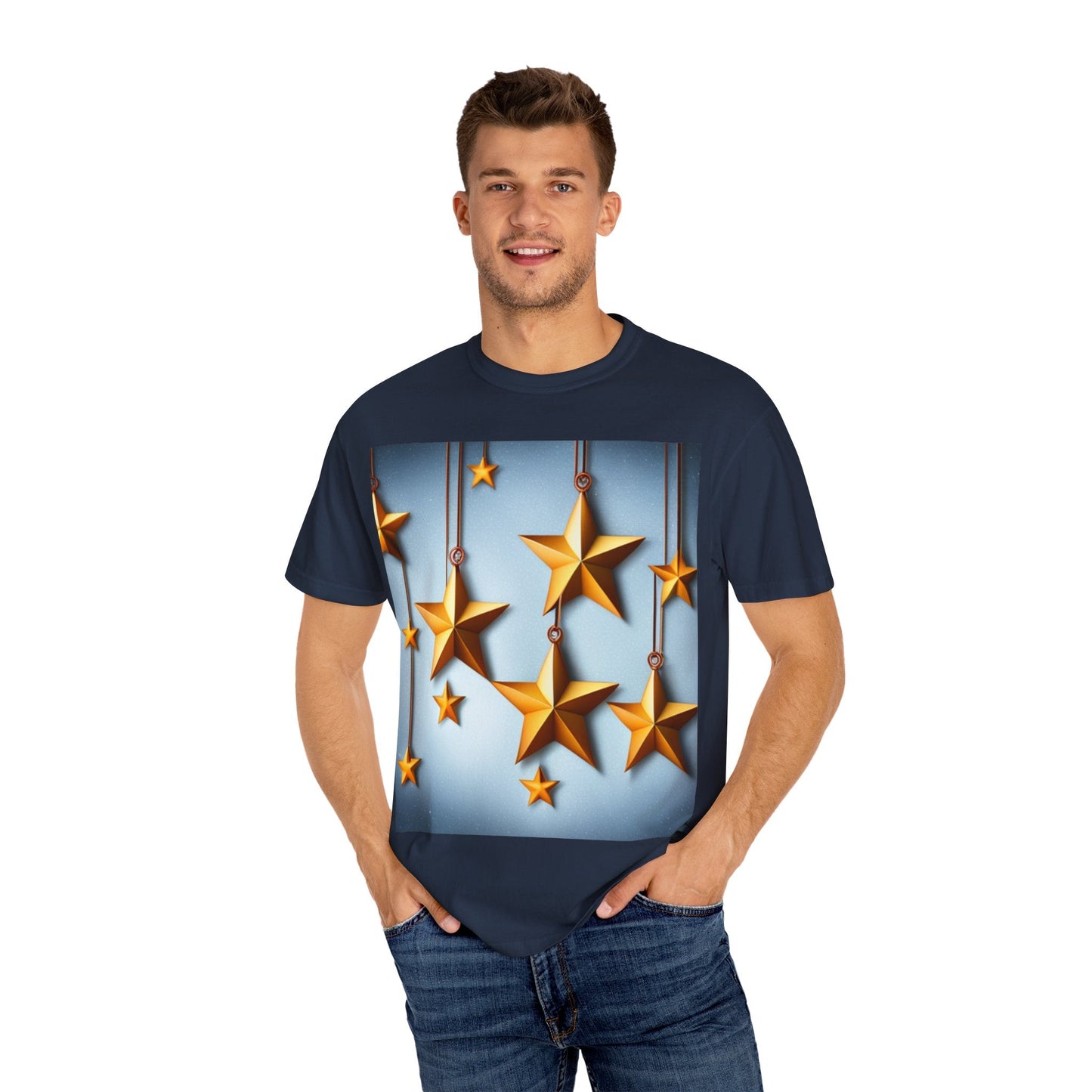 Best Seller Beautiful Golden Stars Unisex Garment-Dyed T-shirt