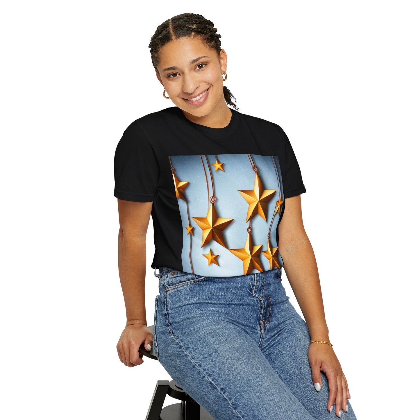 Best Seller Beautiful Golden Stars Unisex Garment-Dyed T-shirt