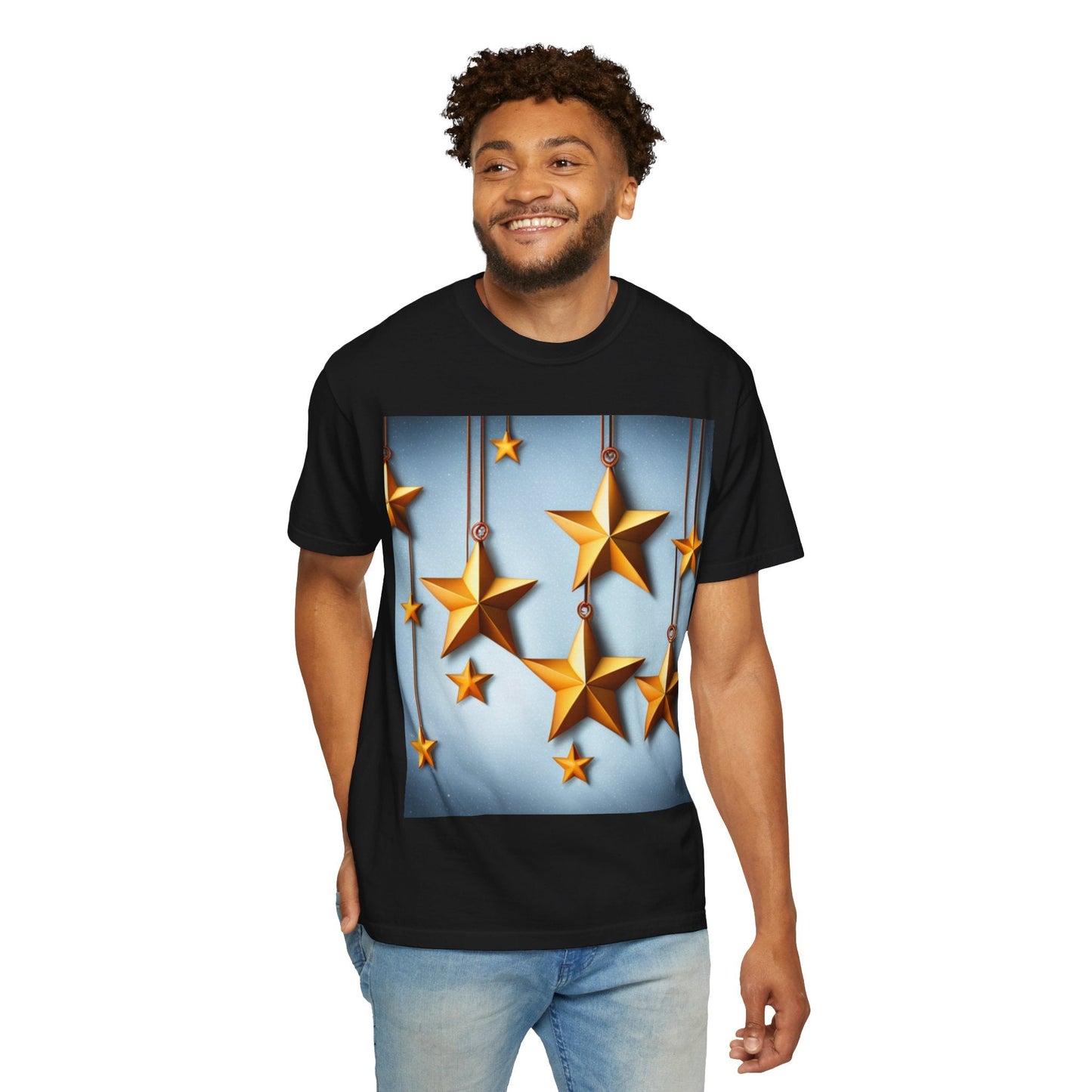 Best Seller Beautiful Golden Stars Unisex Garment-Dyed T-shirt